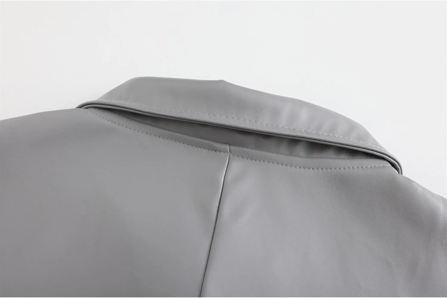Men's Leather Long Trench Coat Faux Leather Vintage Full Length Overcoat Fashion Open Front Cardigan Jackets