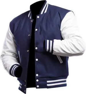 Mens Letterman Black Varsity Jacket - Black School Teen College Bomber Jacket