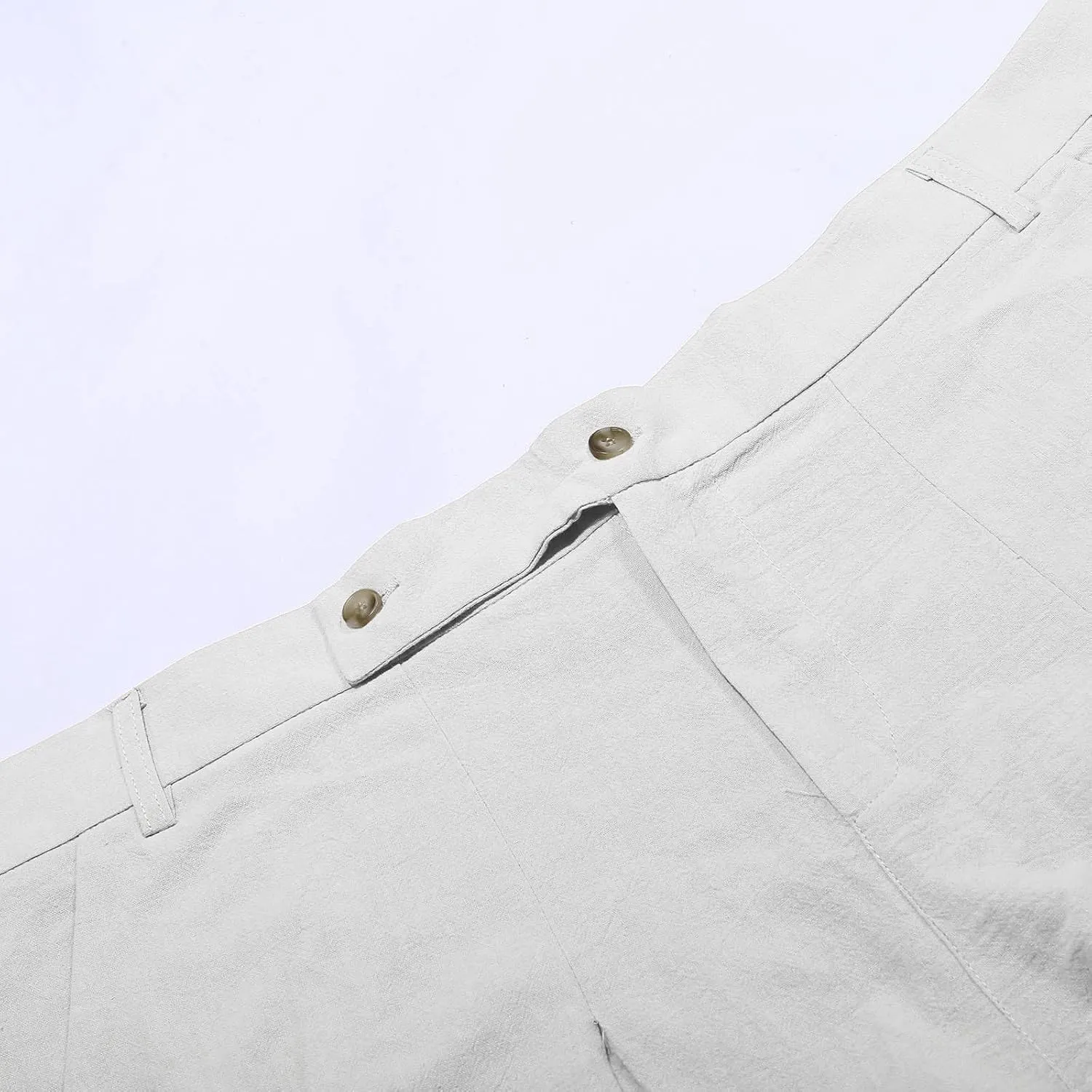 Mens Linen Harem Drawstring Pants, Casual Elastic Waist Lightweight Hippie Loose Wide Leg Pants with Pocket