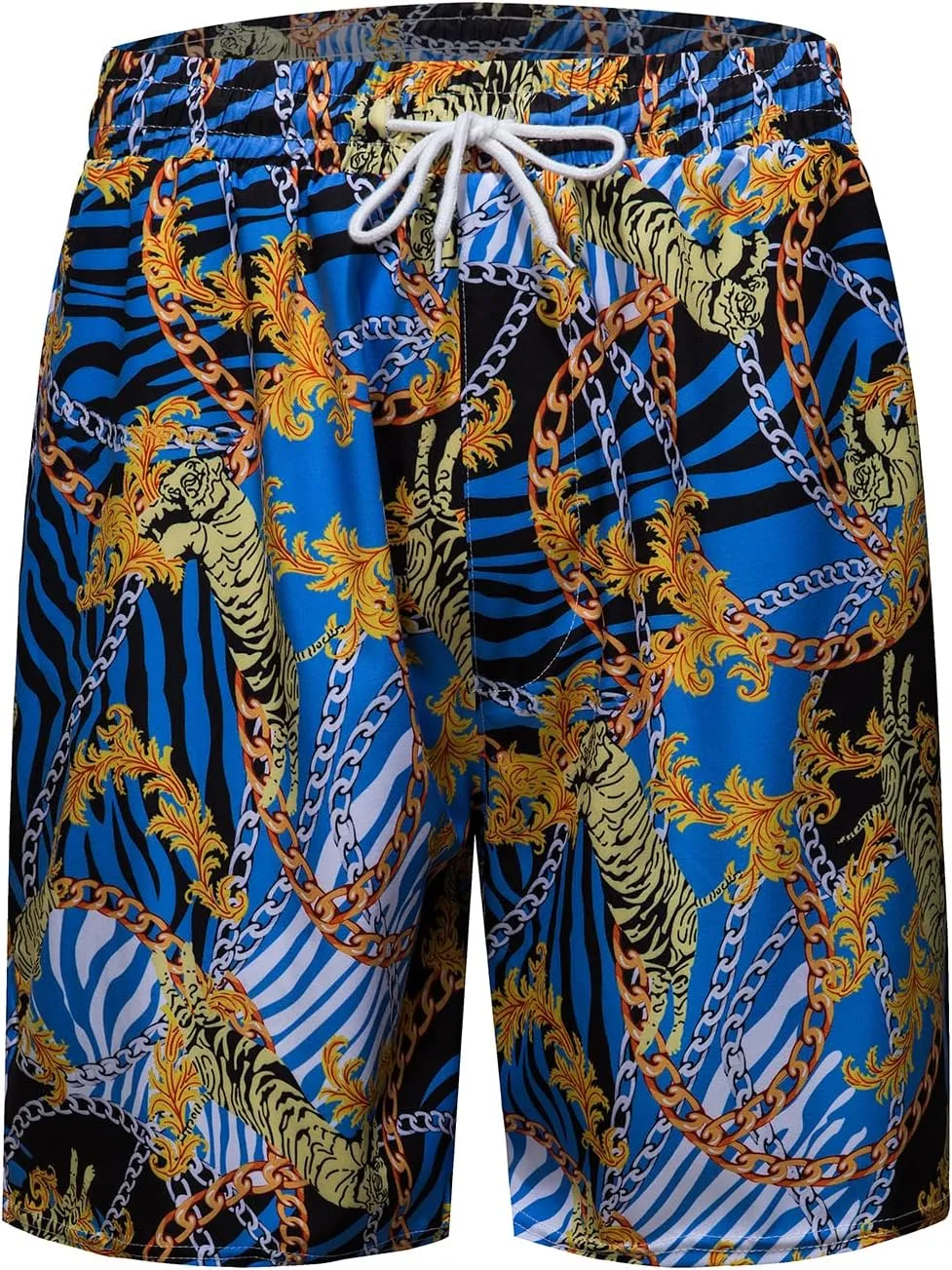 Mens Luxury Outfit Set Black Gold Shirts And Shorts 2 Piece Tracksuit Set Baroque Button Down Suit with Bucket Hats