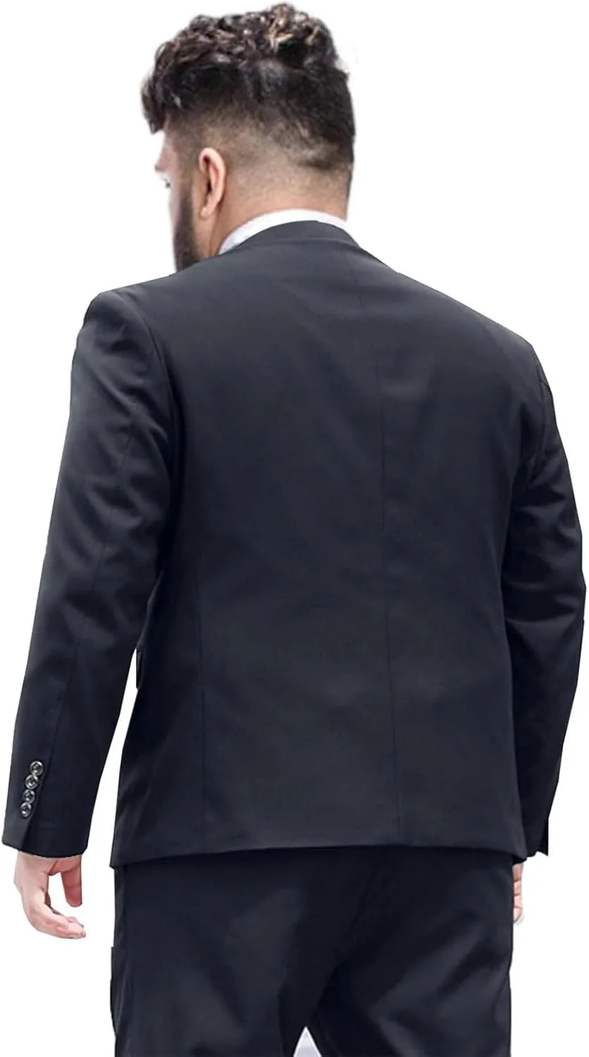 Men's Plus Size 3 Pieces Suit Big Tall Notch Lapel Two Buttons Wedding Tux Vest Pants