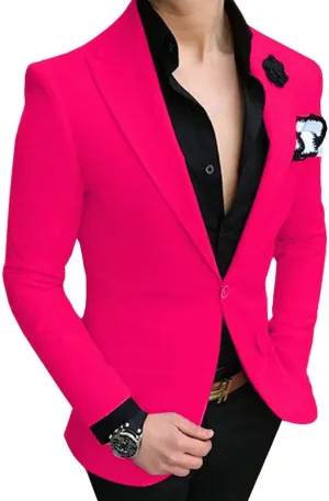 Men's Separate Jacket Slim Fit Formal Wedding Blazer One Button Single Breasted Sport Coat for Dinner, Prom(Only 1 Jacket)