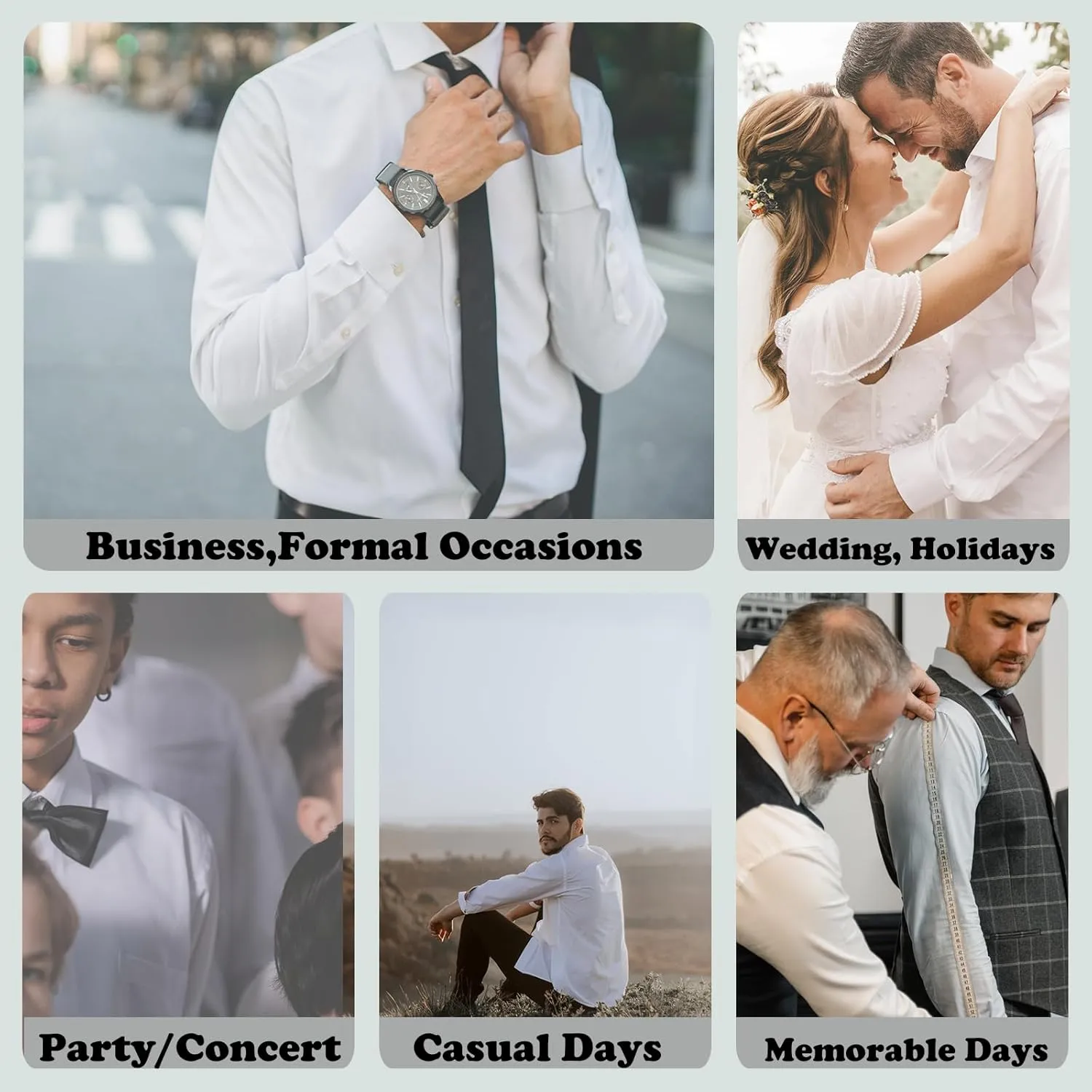 Mens Stretch Button Down Shirt Regular Fit Casual and Business Wrinkle-Resistant Dress Shirts for Men