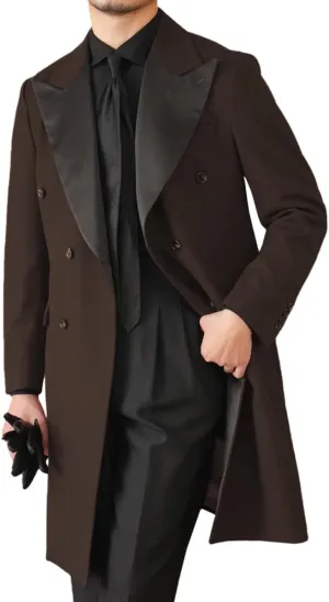 Mens Tailcoat Tuxedo Jacket Solid Swallowtail Dinner Party Blazer Dress Coat