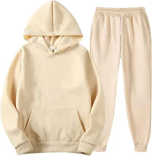Mens Tracksuit 2 Piece Sweatsuit Set Long Sleeve Pullover Athletic Suit Casual Fitness Jogging Hooded Athletic Sweatsuits