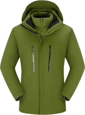 Men's winter jacket coat 3 in 1 snow ski jacket waterproof windproof jacket men's warm down jacket