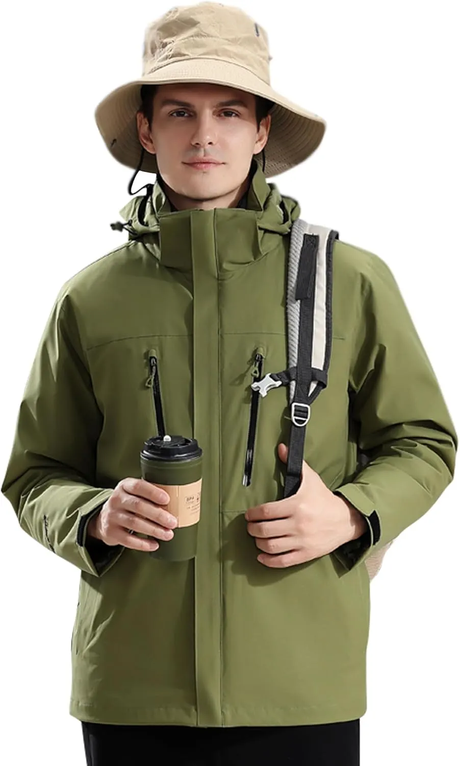 Men's winter jacket coat 3 in 1 snow ski jacket waterproof windproof jacket men's warm down jacket