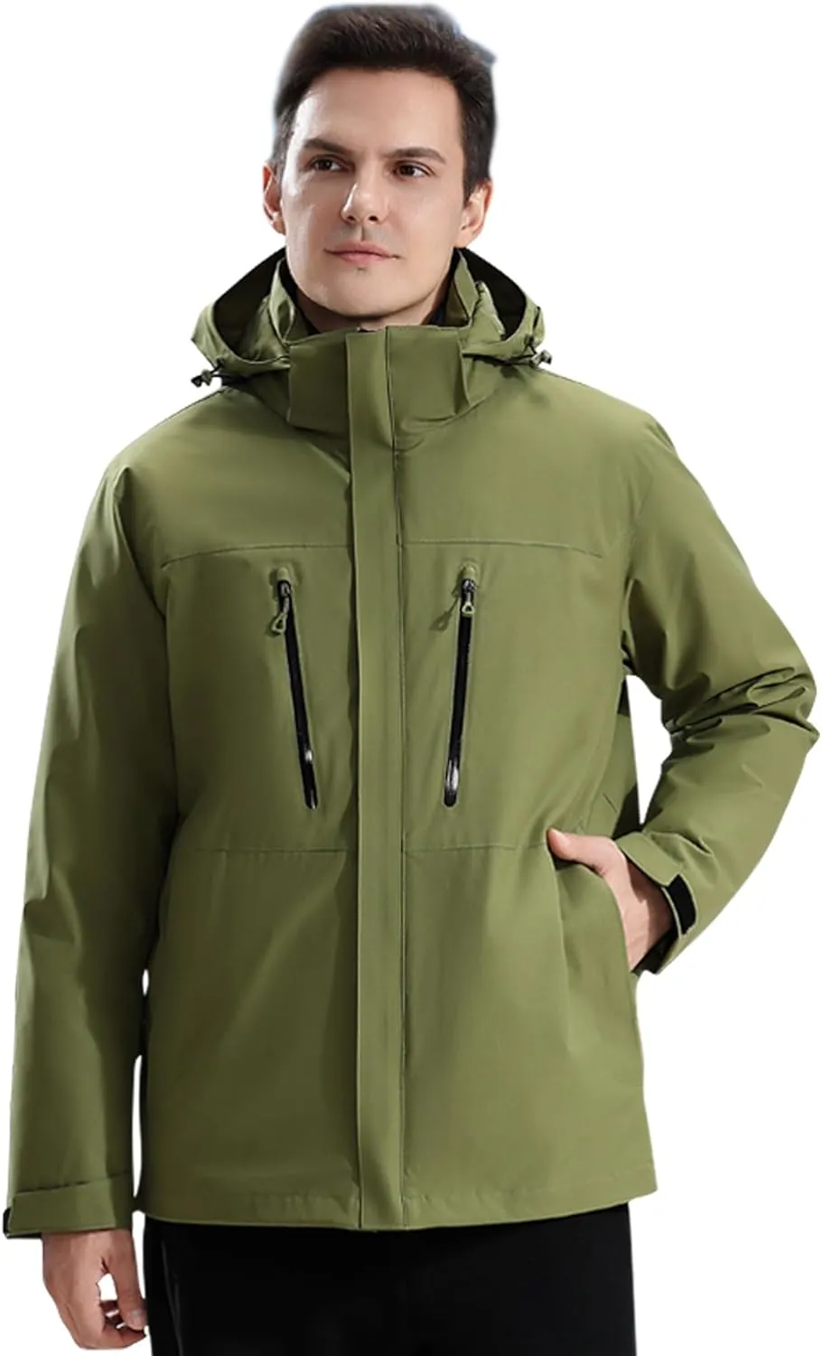 Men's winter jacket coat 3 in 1 snow ski jacket waterproof windproof jacket men's warm down jacket