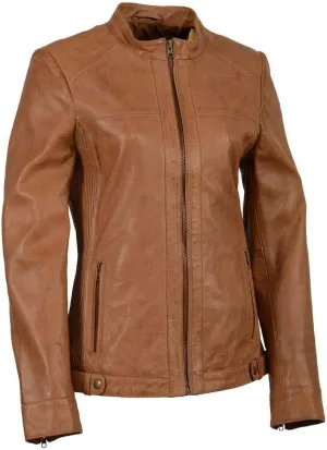 Milwaukee Leather SFL2855 Women's Black Zip Front Fashion Leather Jacket with Side Stretch Fitting