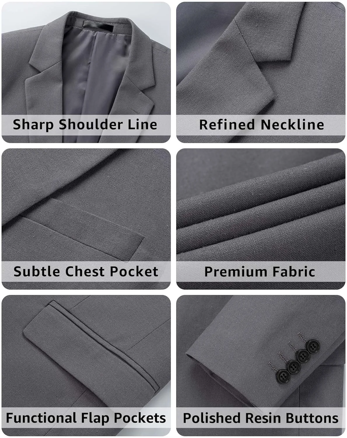 MY'S Men's 2 Piece Regular Fit Linen Suit Set, One Button Lightweight Jacket Pants for Business, Casual, or Prom