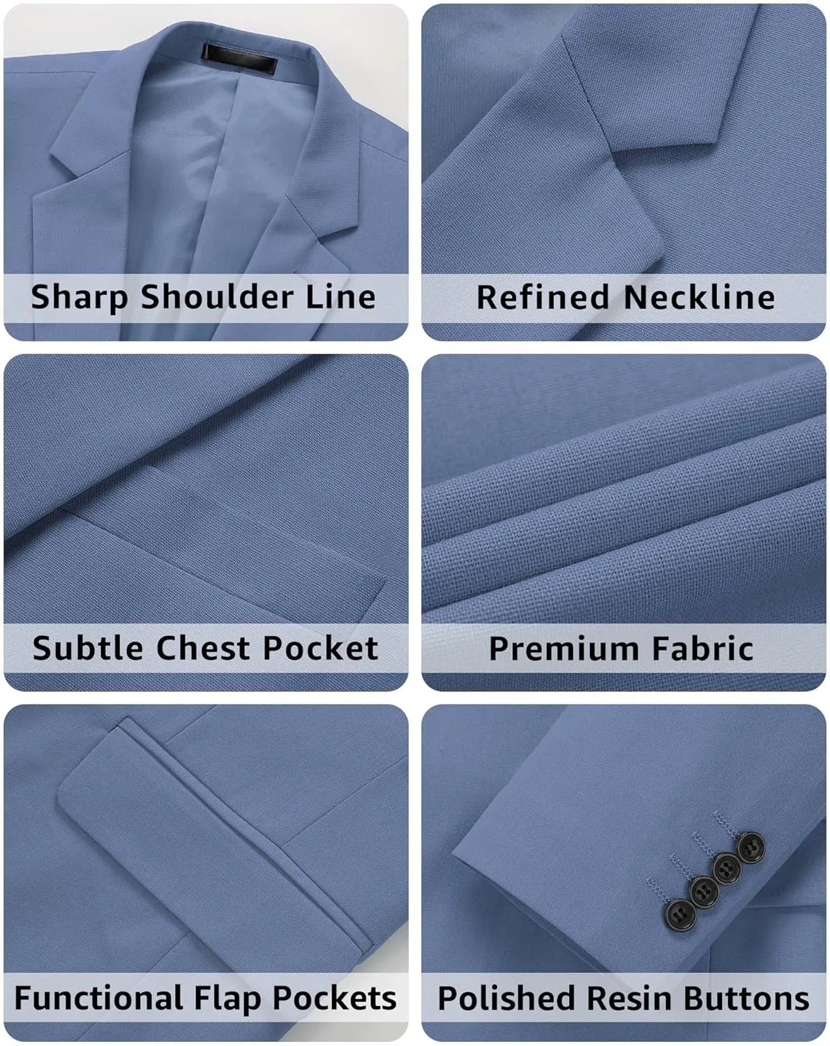 MY'S Men's 2 Piece Regular Fit Linen Suit Set, One Button Lightweight Jacket Pants for Business, Casual, or Prom