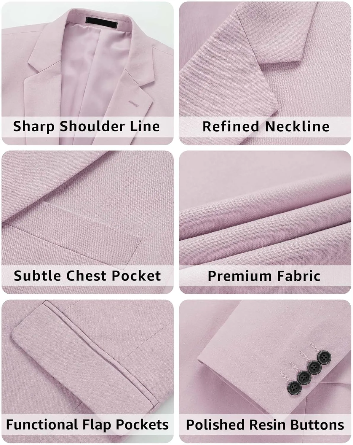 MY'S Men's 2 Piece Regular Fit Linen Suit Set, One Button Lightweight Jacket Pants for Business, Casual, or Prom