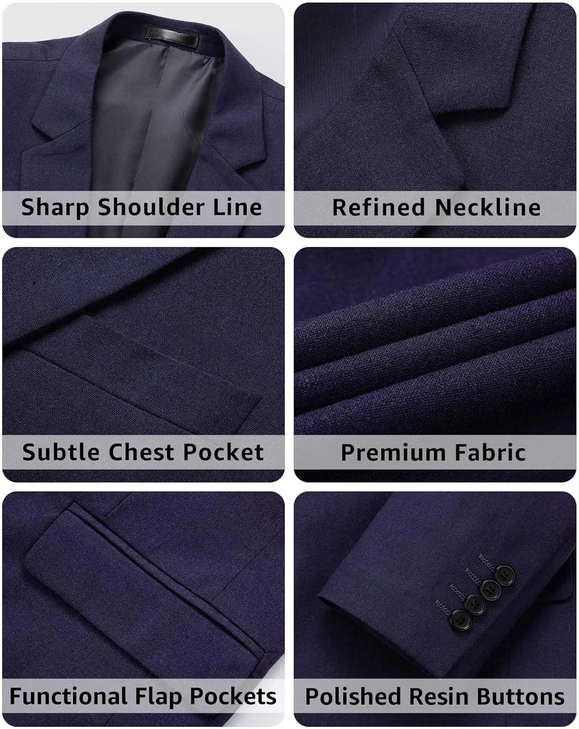 MY'S Men's 2 Piece Regular Fit Linen Suit Set, One Button Lightweight Jacket Pants for Business, Casual, or Prom