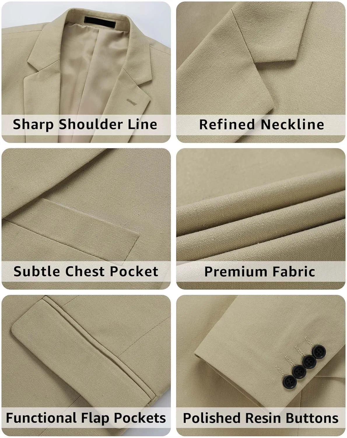 MY'S Men's 2 Piece Regular Fit Linen Suit Set, One Button Lightweight Jacket Pants for Business, Casual, or Prom