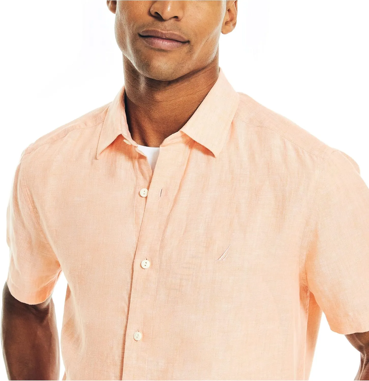 Nautica Men's Sustainably Crafted Linen Short-Sleeve Shirt