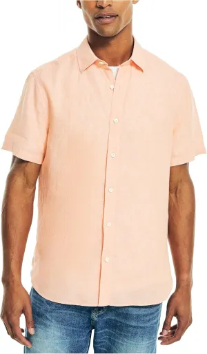 Nautica Men's Sustainably Crafted Linen Short-Sleeve Shirt