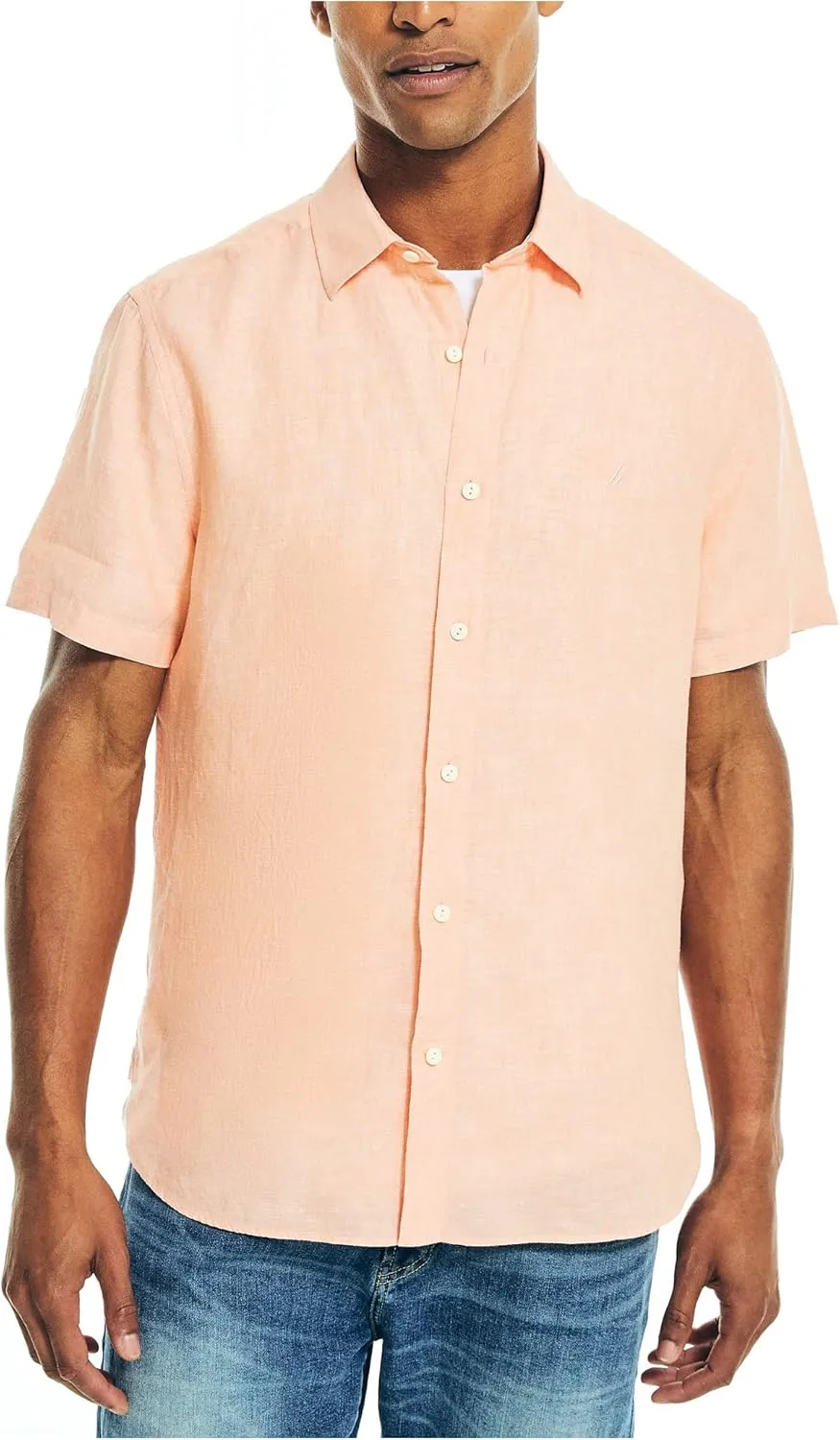 Nautica Men's Sustainably Crafted Linen Short-Sleeve Shirt