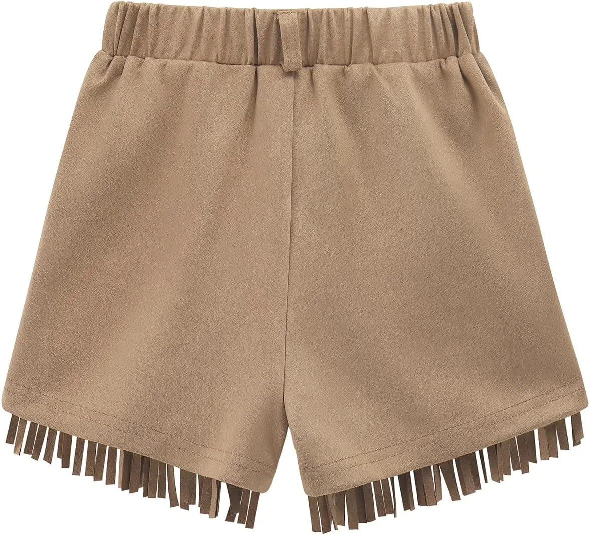 Noomelfish Kids Faux Suede Fringe Shorts Tassel Cowgirl Outfits with Pockets (5-12 Years)