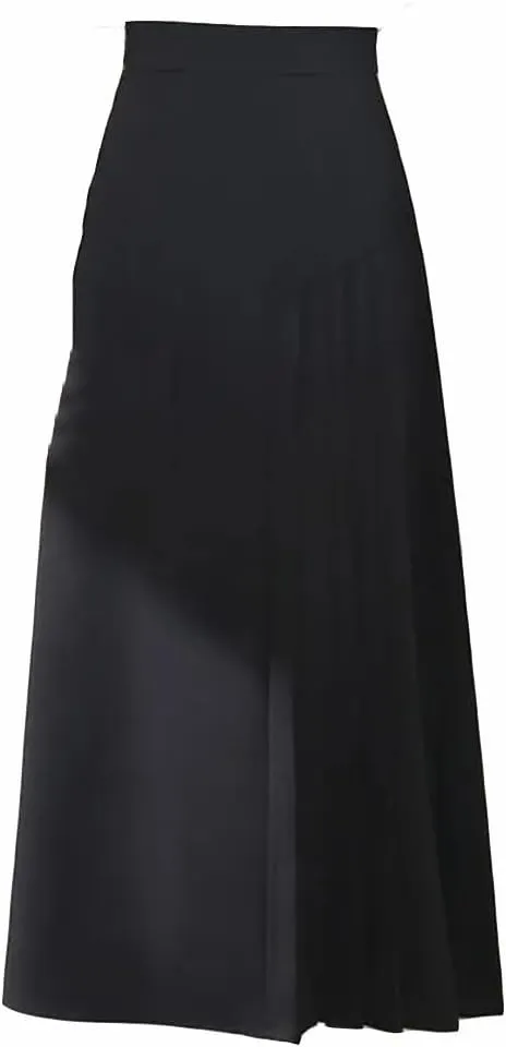 Office Solid Zipper Irregular Pleated Women's Mid-Length High Waist Skirt
