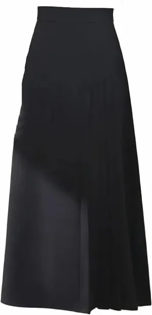 Office Solid Zipper Irregular Pleated Women's Mid-Length High Waist Skirt
