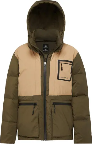 Orolay Windproof Down Jacket Men Hooded Winter Color Block Coat with Pockets