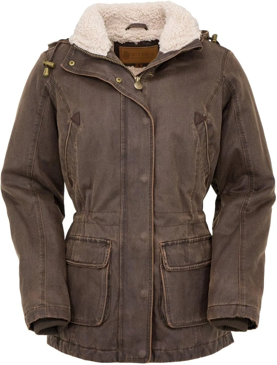 OUTBACK TRADING Women's 2864 Woodbury Vintage Canyonland Outdoor Casual Water Resistant Jacket with Removable Hood