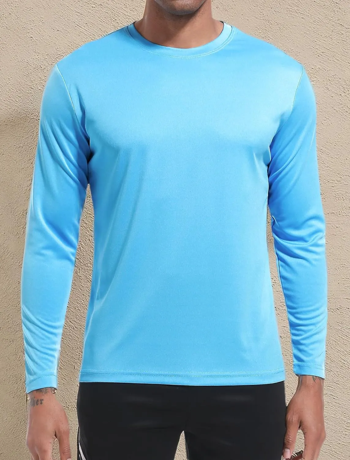 OYGSieg 6 Pack Long Sleeve Shirts for Men Moisture Wicking UPF SPF Sun Protection Tee Shirts Workout T Shirts Casual