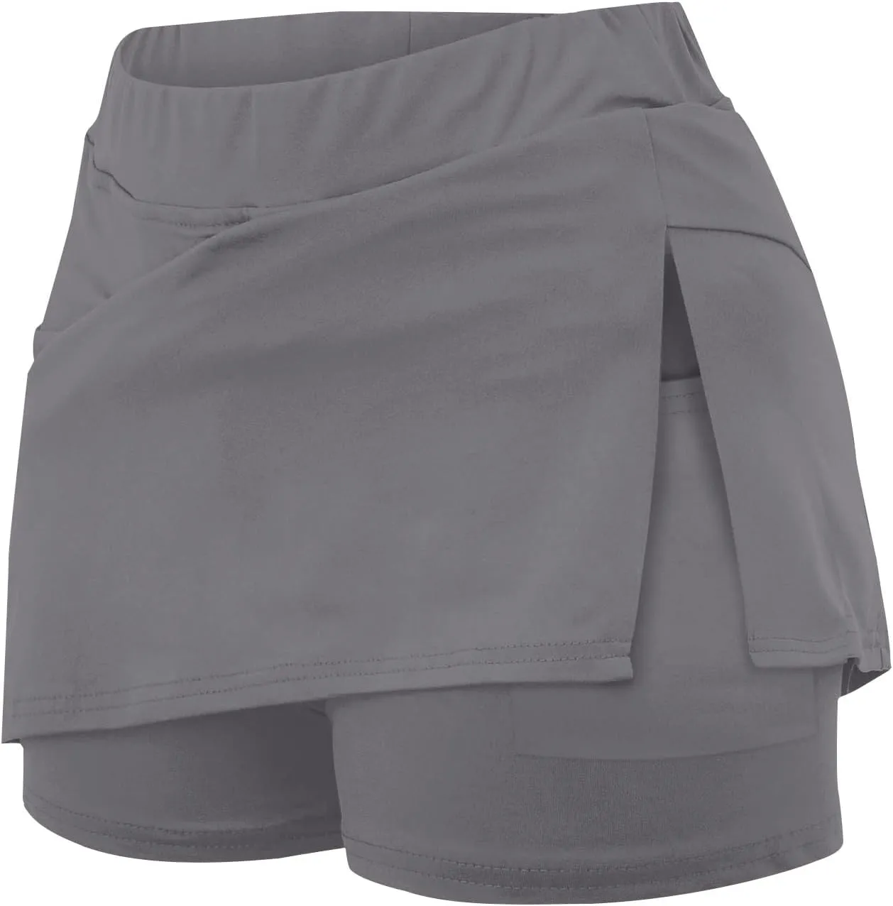 Plus Size Skorts for Curvy Women Short Tennis Skirt with Slit Pockets Built in Shorts High Waisted Workout Outfits