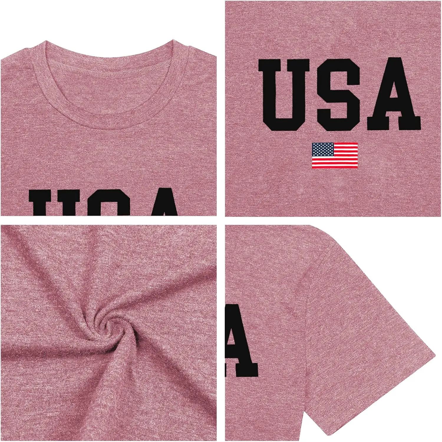 Plus Size USA Flag Shirt for Women 4th of July American Flag Print Tee Tops Short Sleeve Patriotic T-Shirt Blouse