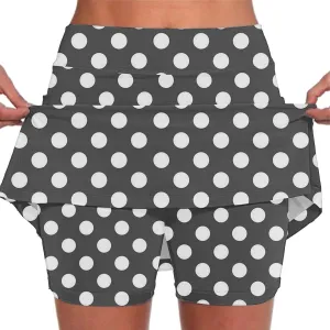 Polka Dots Skorts for Women Plus Size Tummy Control Hight Waisted Tennis Skirts Workout Yoga Shorts with Pockets