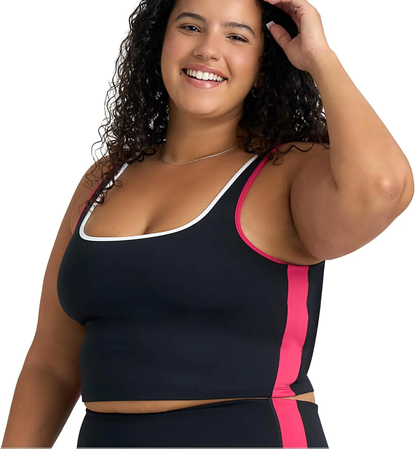 POPSUGAR PS Workout Tank Tops for Women with Built in Bra, Racerback Sports Athletic Shirts Camisole Yoga Top with Shelf Bra