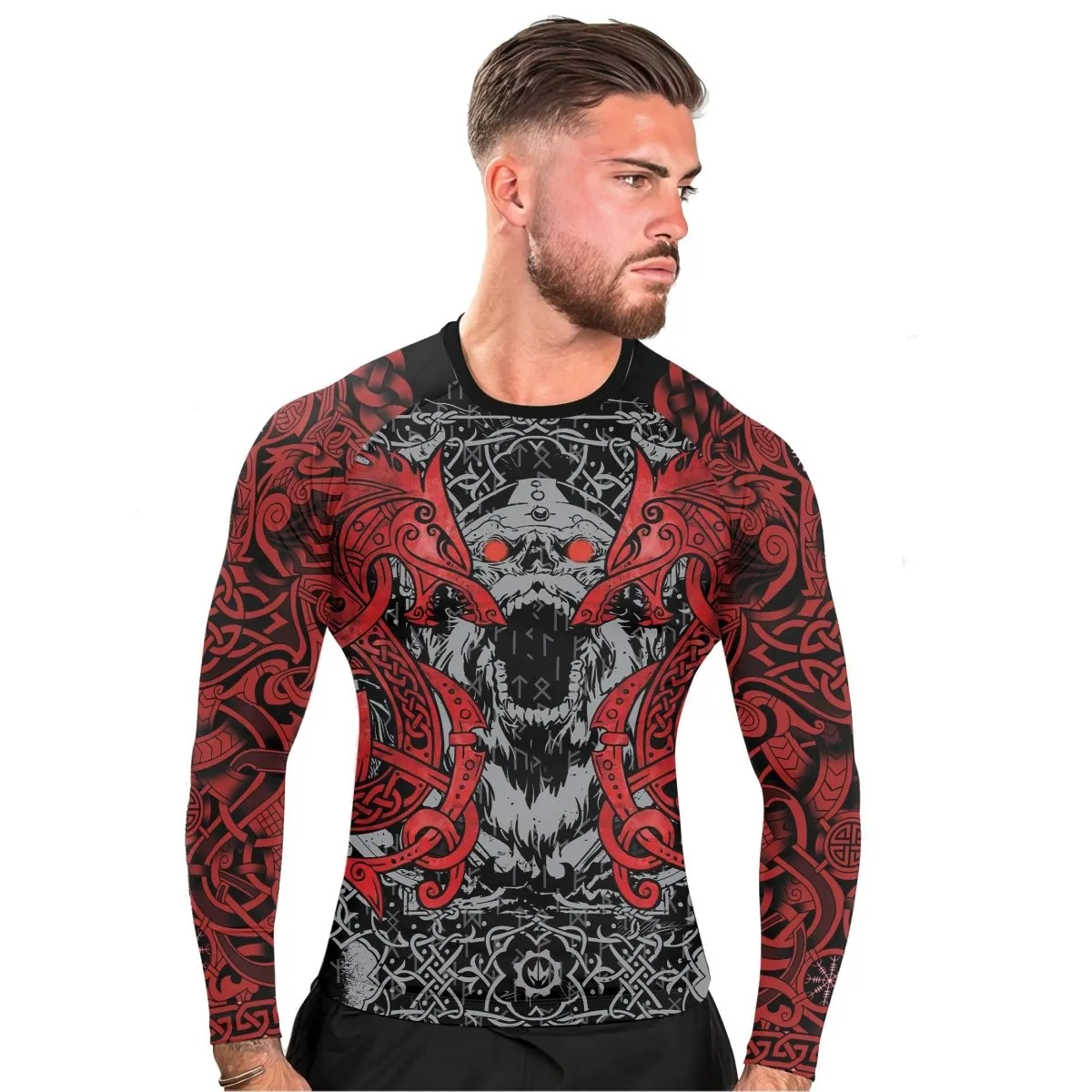 Rage Of Viking Berserker Men's Long Sleeve Rash Guard