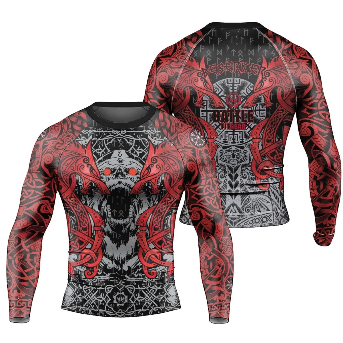 Rage Of Viking Berserker Men's Long Sleeve Rash Guard