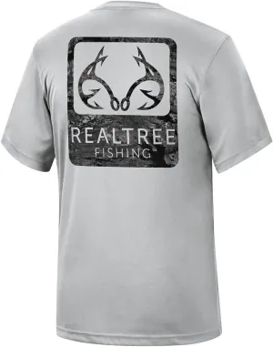 Realtree Men's Fishing Camo Logo | Dry Weave | Moisture Wicking | Sun Protection UPF 50  Short Sleeve Shirts