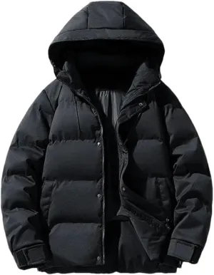 REHJJDFD Men Casual Down Cotton Coat Padded Jacket For Students Men Cotton Coat Jacket Men Solid Down Jacket