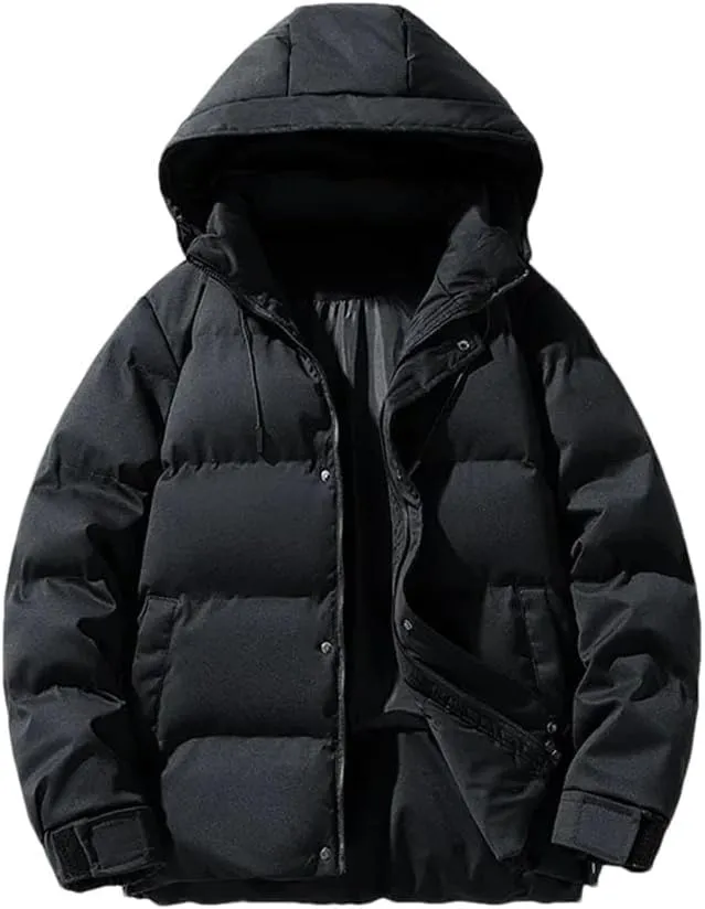 REHJJDFD Men Casual Down Cotton Coat Padded Jacket For Students Men Cotton Coat Jacket Men Solid Down Jacket