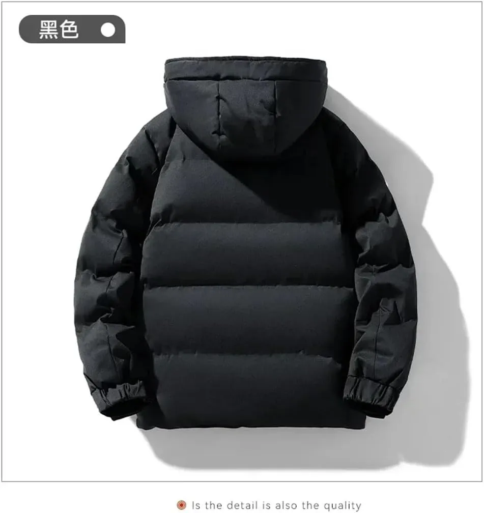 REHJJDFD Men Casual Down Cotton Coat Padded Jacket For Students Men Cotton Coat Jacket Men Solid Down Jacket