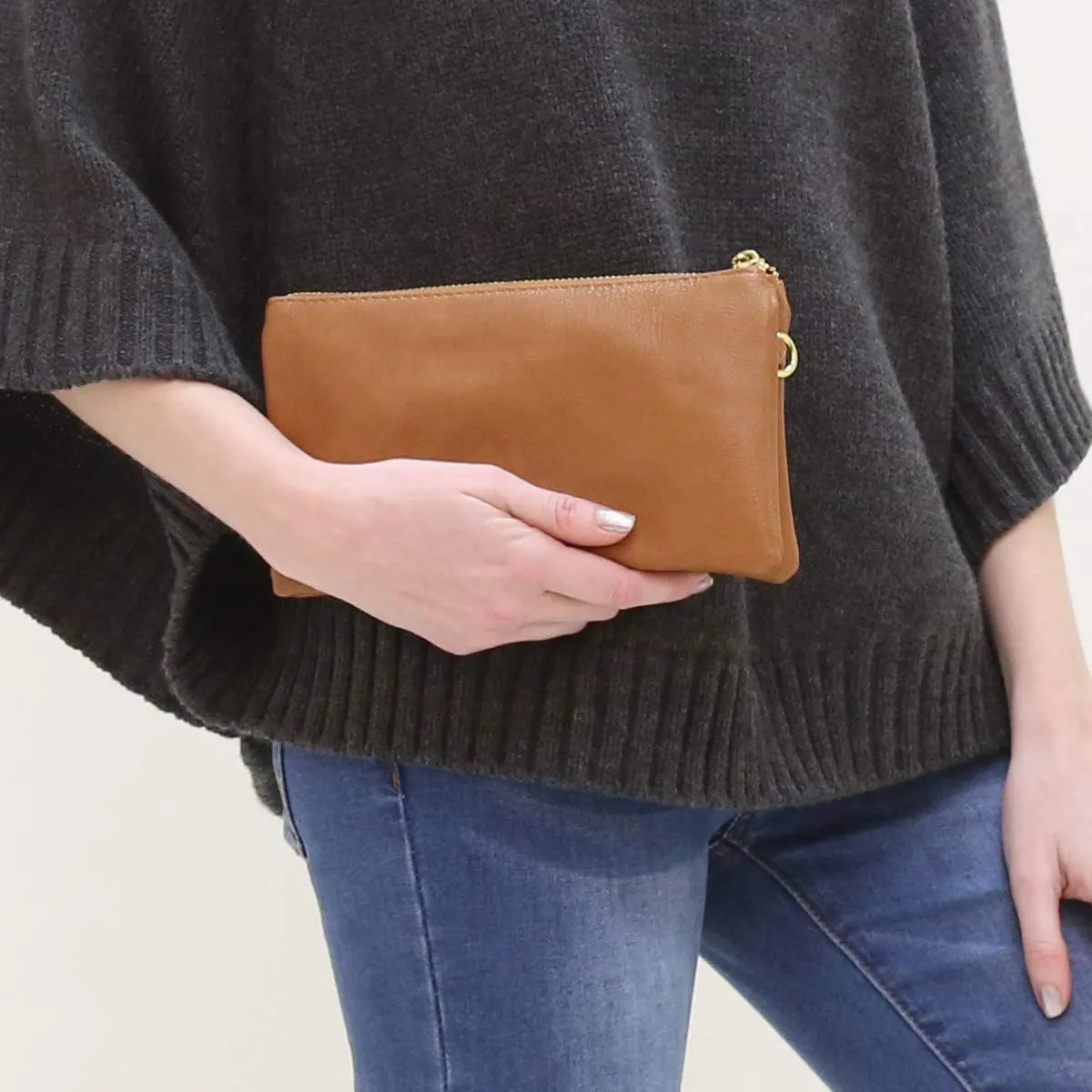 RIAH FASHION Convertible Vegan Leather Wallet Purse Clutch - Small Handbag Phone/Card Slots & Detachable Wristlet/Crossbody