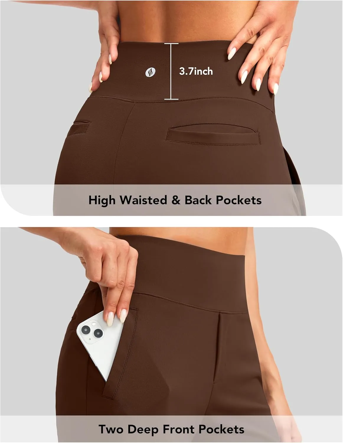 SANTINY Women's 9" High Waisted Bermuda Shorts with 4 Pockets Knee Length Long Shorts for Women Workout Athletic Casual