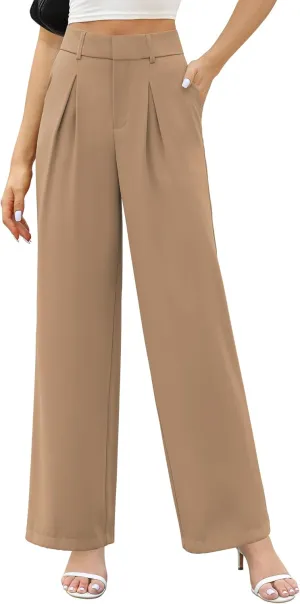 Sarin Mathews Wide Leg Dress Pants Women High Waisted Business Casual Work Pants Long Palazzo Trousers with Pockets