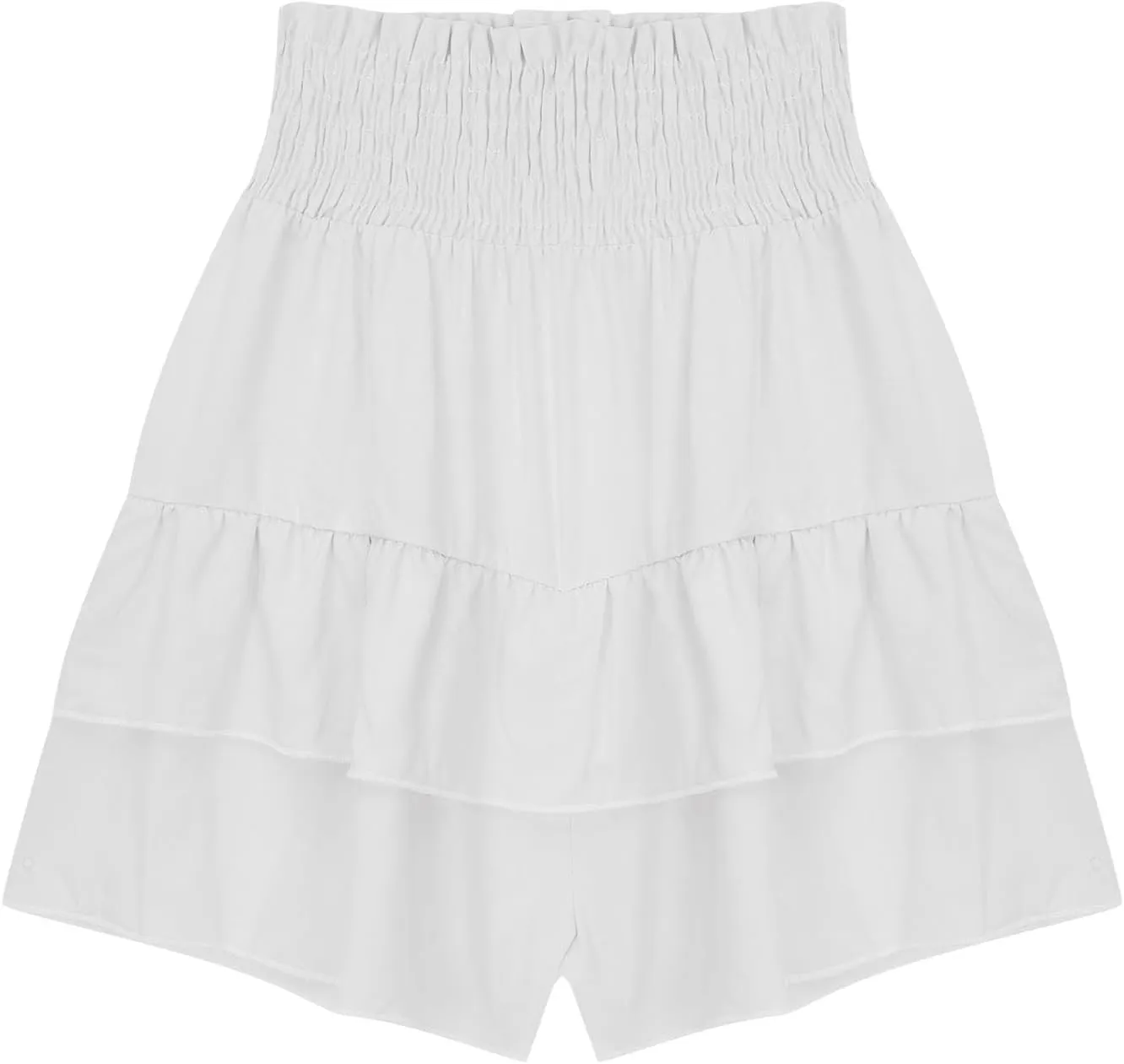 Skorts for Girls High Waisted Smocked Ruffle Mini Skirts Summer Cute Tiered Shorts Trendy School Tennis Golf Skorts