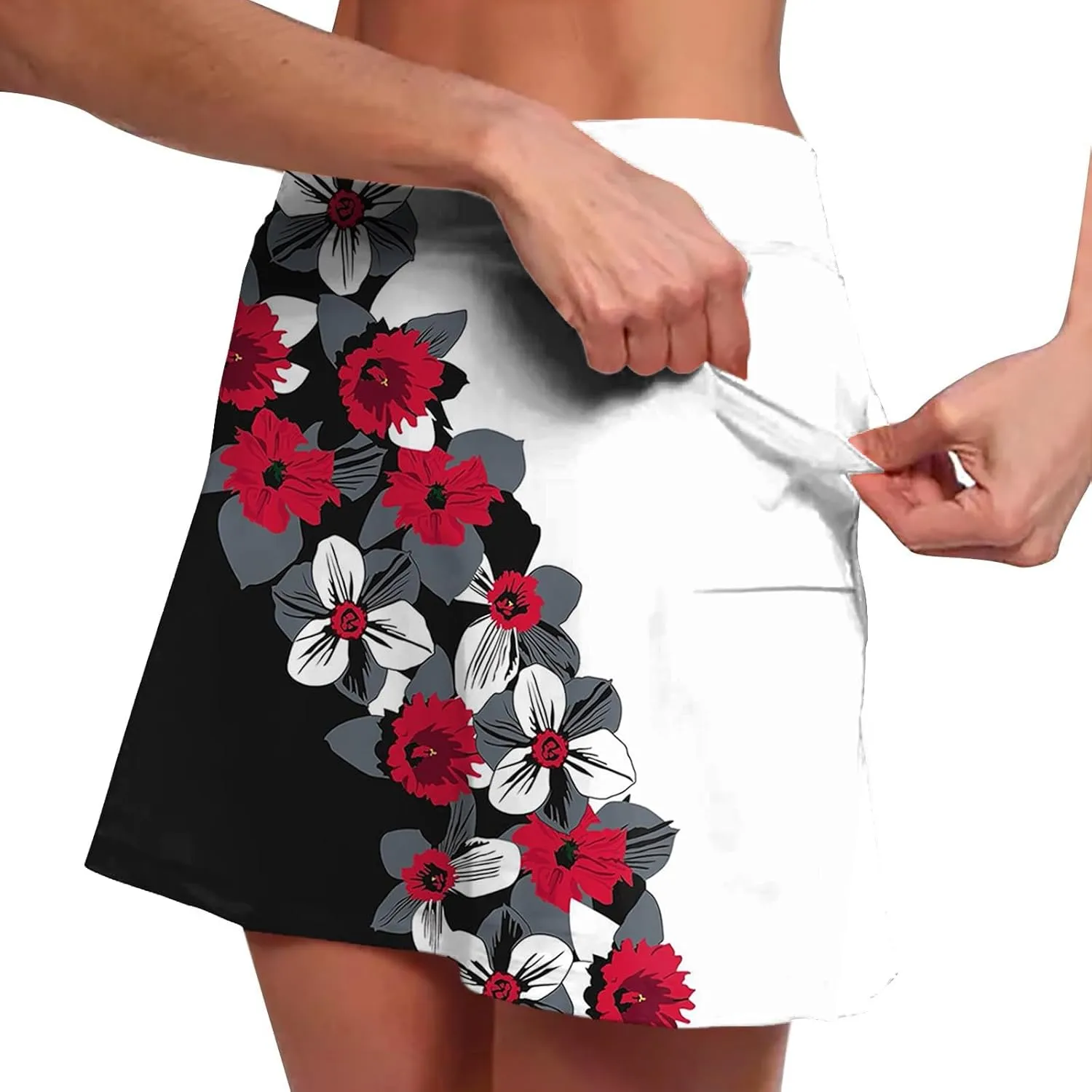 Skorts for Woman High Waisted Inner Shorts Athletic Skirts Running Tennis Golf Workout Sports Skorts with Pockets