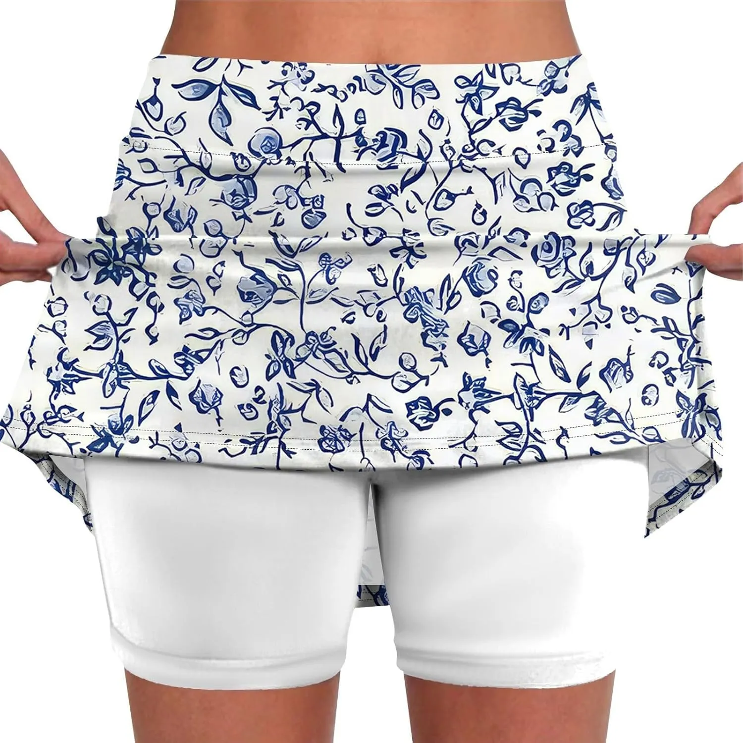 Skorts for Women Dressy Casual with Pockets Floral Print Plus Size Athletic Yoga Shorts Mini Tennis Skirt 2025