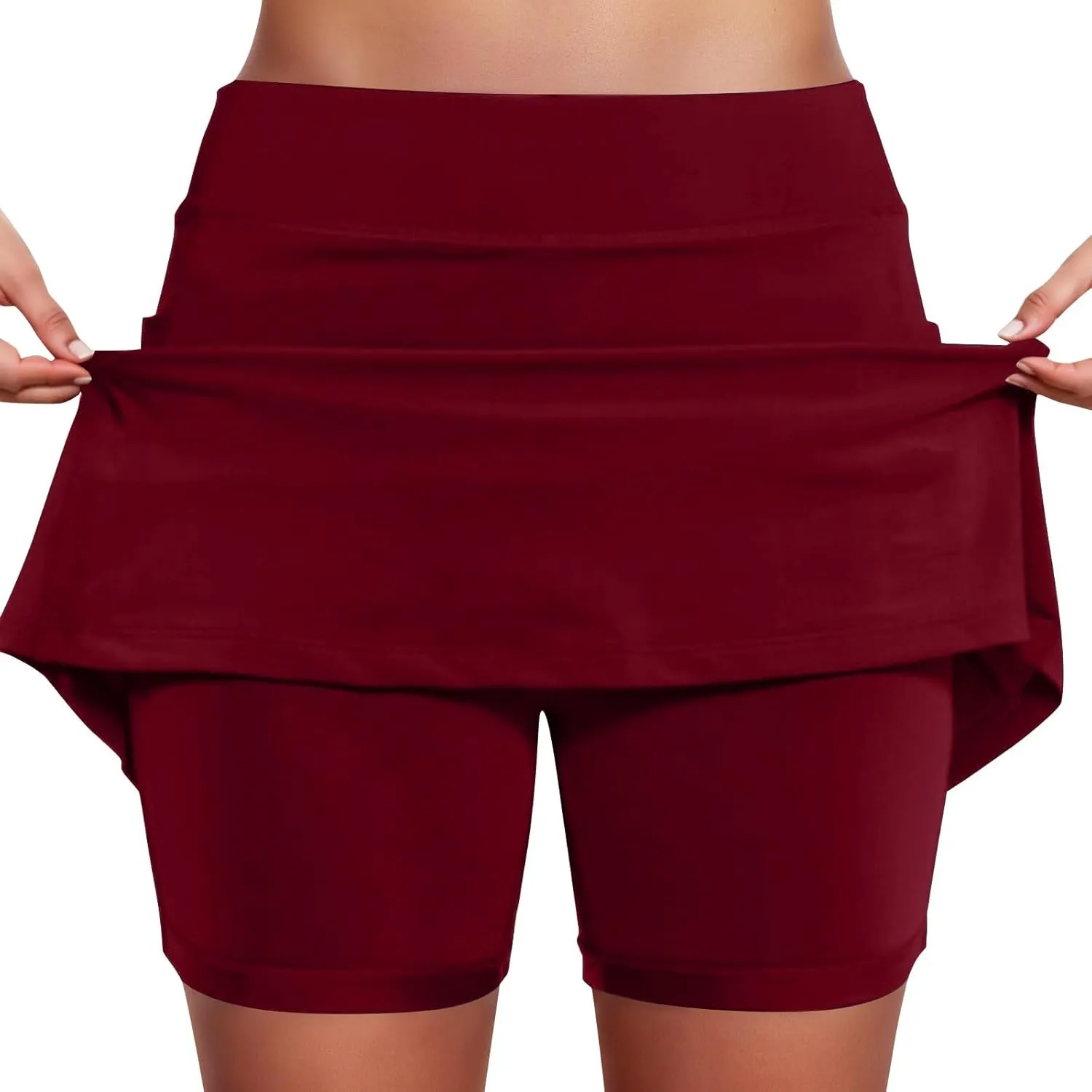 Skorts for Women with Pockets High Waist Tummy Control Yoga Shorts Casual Athletic Tennis Mini Skirt with Shorts Underneath
