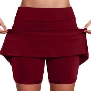 Skorts for Women with Pockets High Waist Tummy Control Yoga Shorts Casual Athletic Tennis Mini Skirt with Shorts Underneath