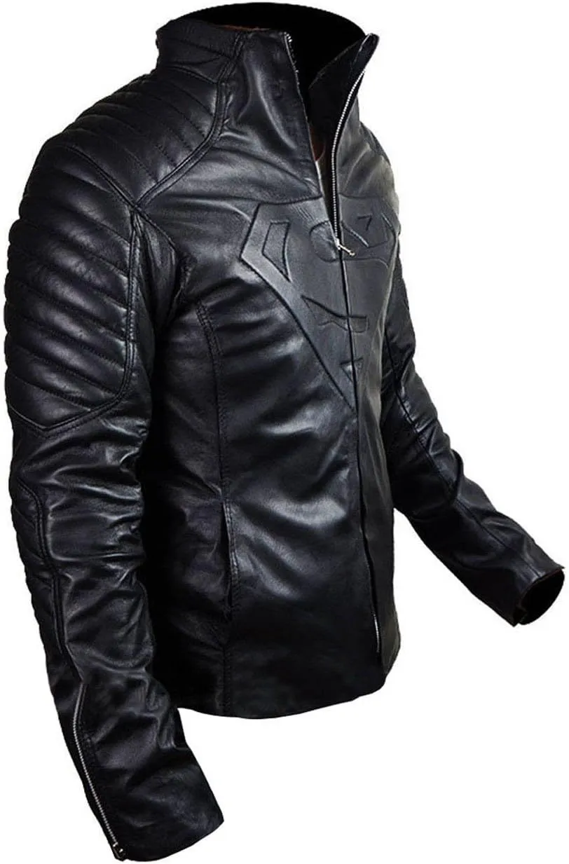SpazeUp Motorcycle Jacket Mens - Red Black Faux Leather Jackets for Men - Super Costume Collection