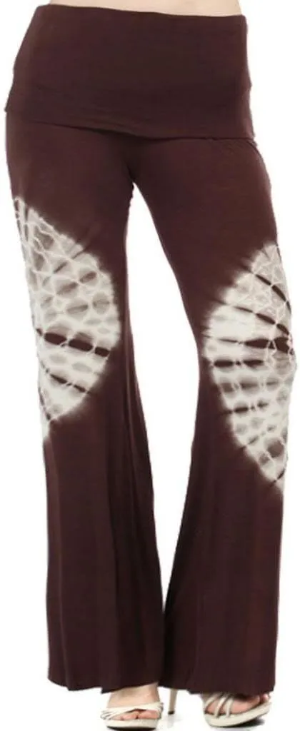 SugarRock Women Paisley Palazzo Pants Fold-Over Waist Wide Leg & Laundry Washing Bag