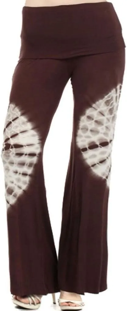 SugarRock Women Paisley Palazzo Pants Fold-Over Waist Wide Leg & Laundry Washing Bag
