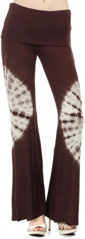 SugarRock Women Paisley Palazzo Pants Fold-Over Waist Wide Leg & Laundry Washing Bag