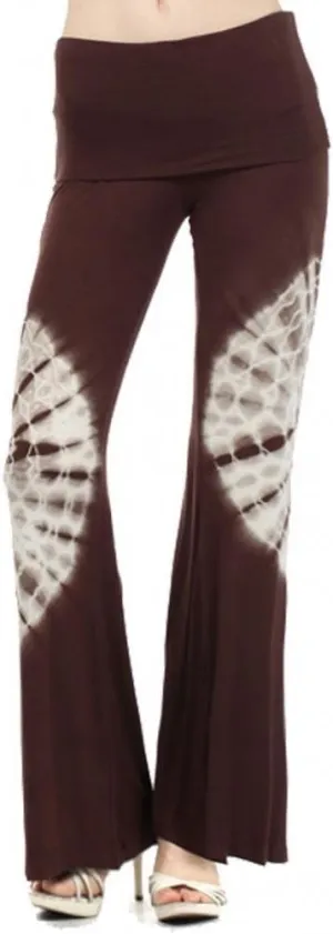 SugarRock Women Paisley Palazzo Pants Fold-Over Waist Wide Leg & Laundry Washing Bag